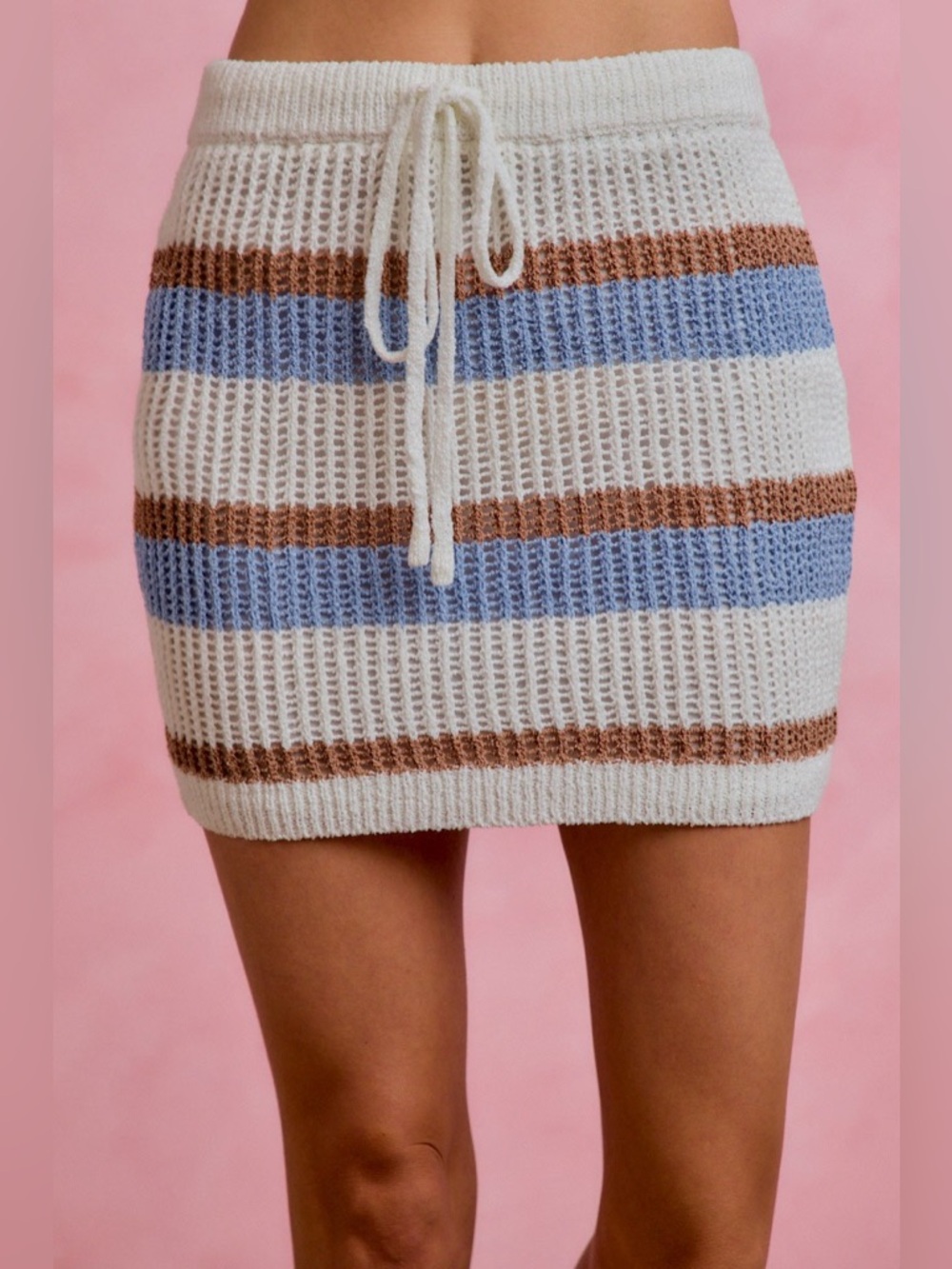 SO ME Multi Color Stripe Knitted Sweater Skirt🆕